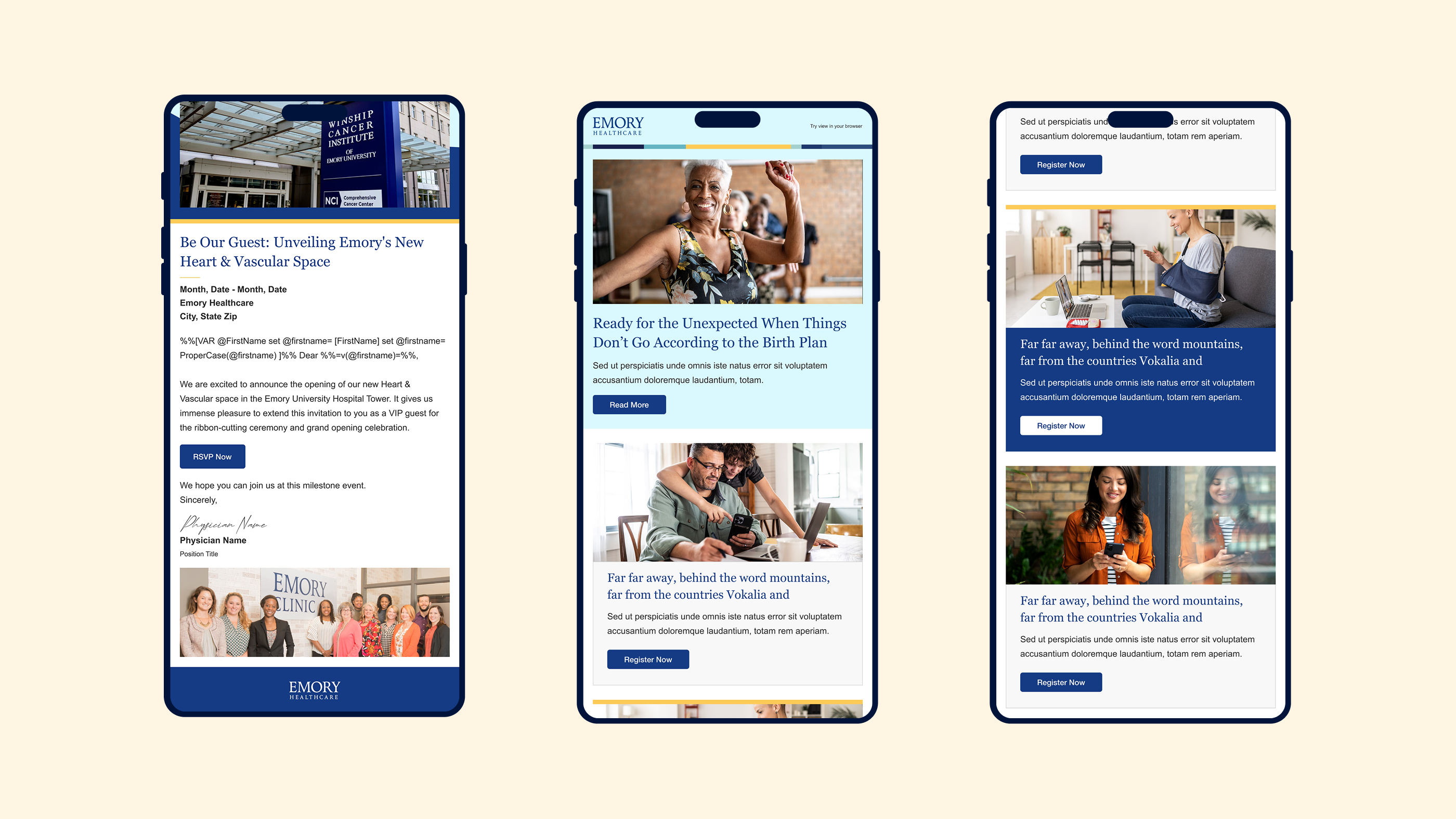 Emory Healthcare Email Template Design
